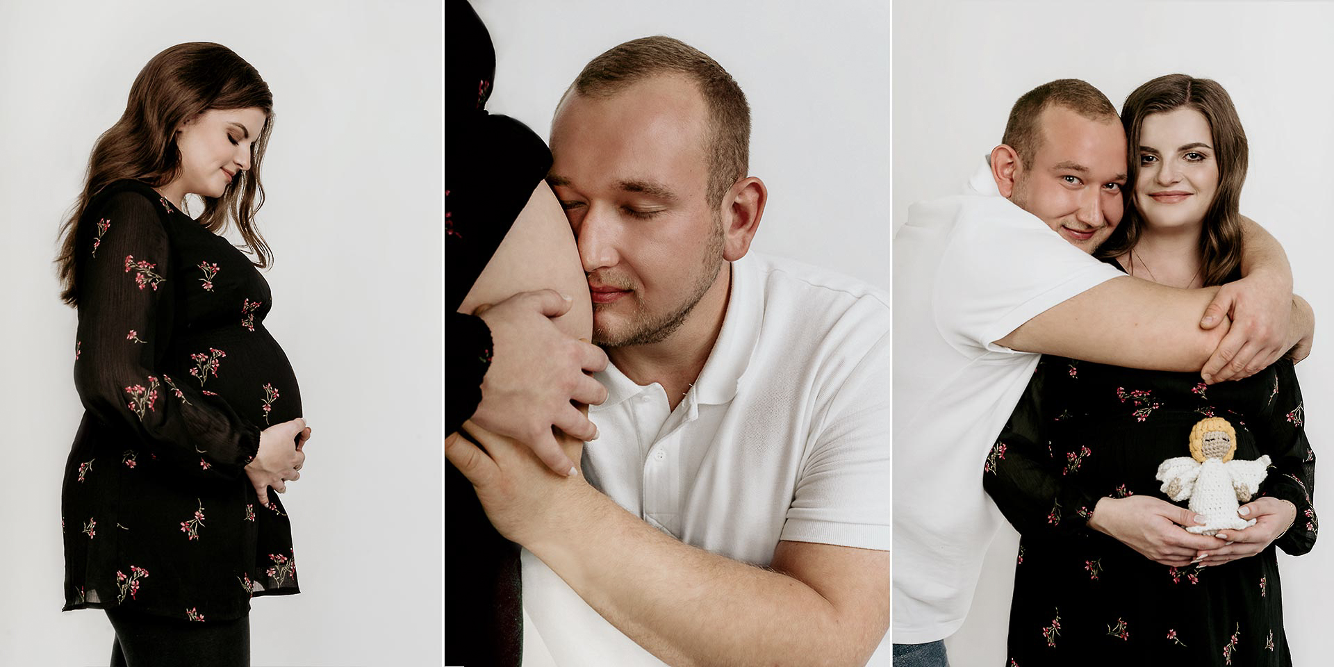 Babybauchshooting mit natürlichem Licht – werdende Mutter in liebevoller Pose